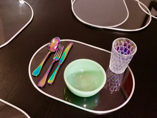 RESERVED Vintage Clear Acrylic Placemats - Lucite Table Wear - 1980s Home
