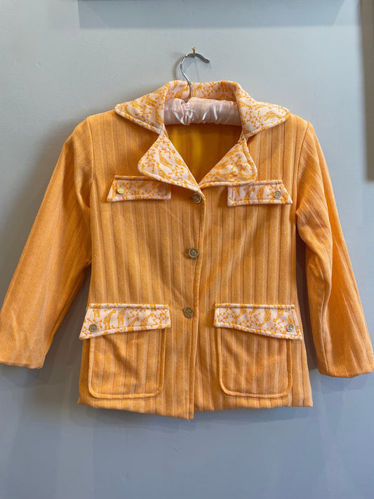 Vintage Orange Button Up Blouse or Overcoat - 1940s Blouse
