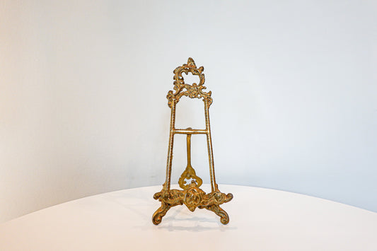 Vintage Brass Tabletop Easel - Ornate Baroque Rococo Tabletop Easel - Made in India Brass - Vintage Bookstand - Tabletop Art Display