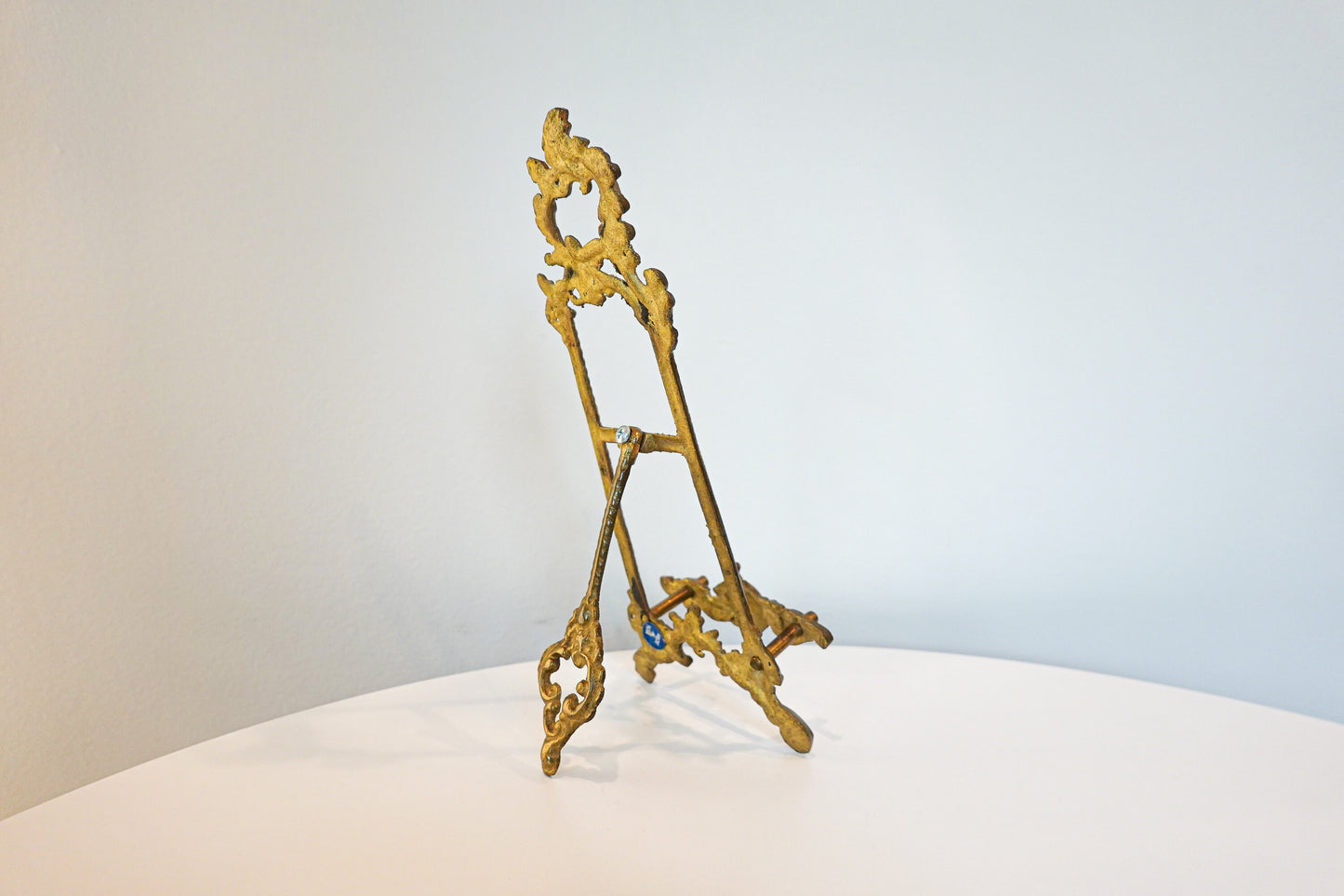Vintage Brass Tabletop Easel - Ornate Baroque Rococo Tabletop Easel - Made in India Brass - Vintage Bookstand - Tabletop Art Display