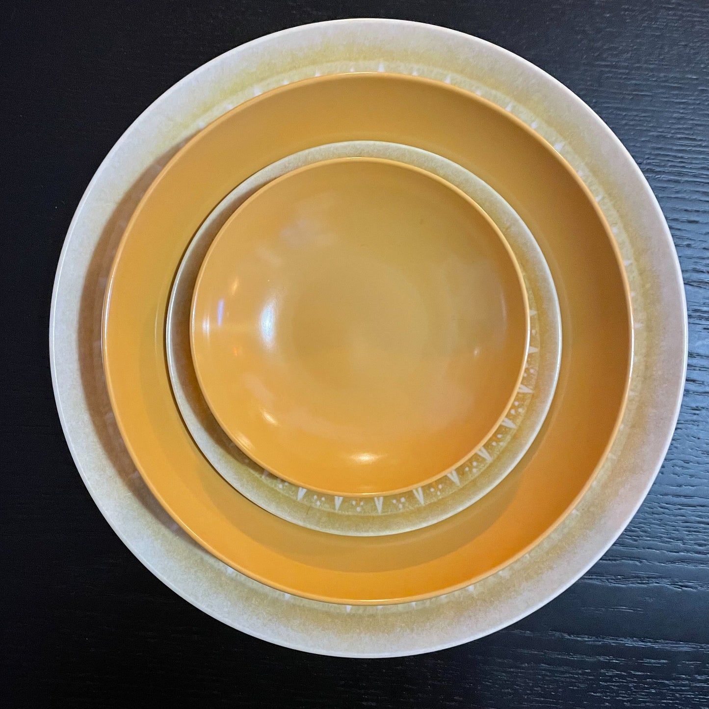 Vintage Mix & Match Place Setting - Plates, Cups, Bowls - Mid-Century Modern Dishes - Oneida-Ware - 1970s - Harvest Yellow - LAST ONES