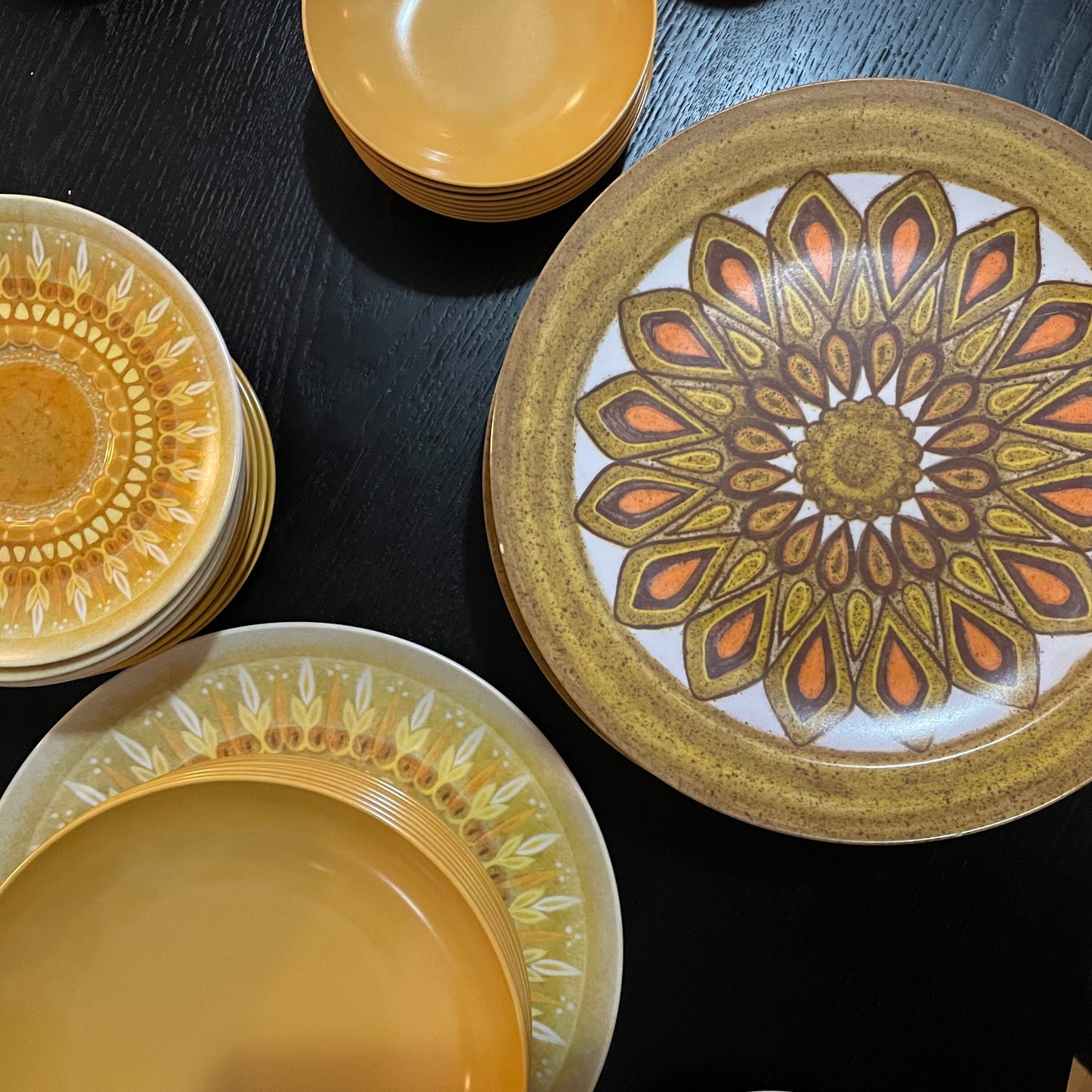 Vintage Mix & Match Place Setting - Plates, Cups, Bowls - Mid-Century Modern Dishes - Oneida-Ware - 1970s - Harvest Yellow - LAST ONES