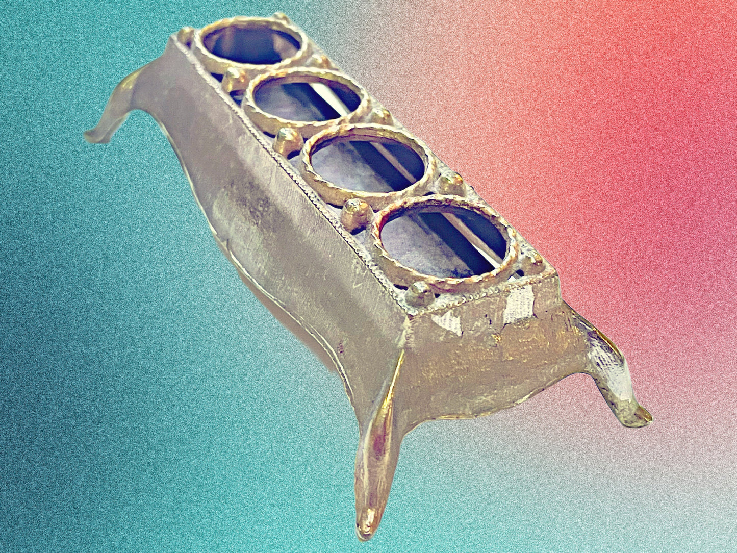 50's Lipstick Holder - Finished Metal Lipstick and Lipgloss Holder - Vintage Vanity Display - Vintage Makeup Organizer