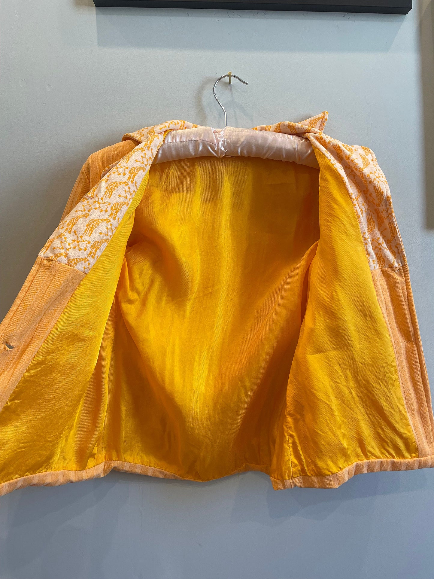 Vintage Orange Button Up Blouse or Overcoat - 1940s Blouse