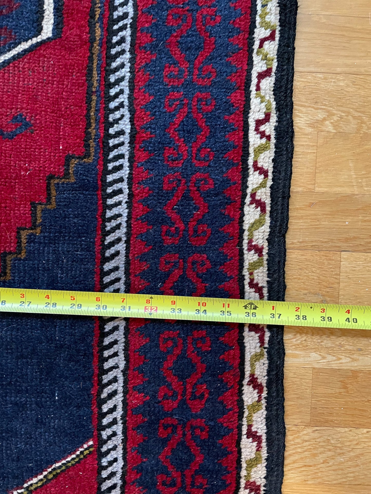 Hand-Knotted Turkish Village Rug, 1940s