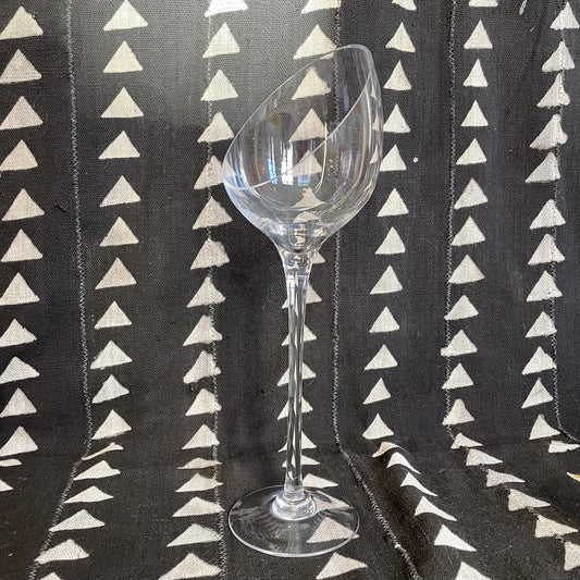 Tall Glass Bowl on Stem - Super Tall Glass Candle Holder - MCM