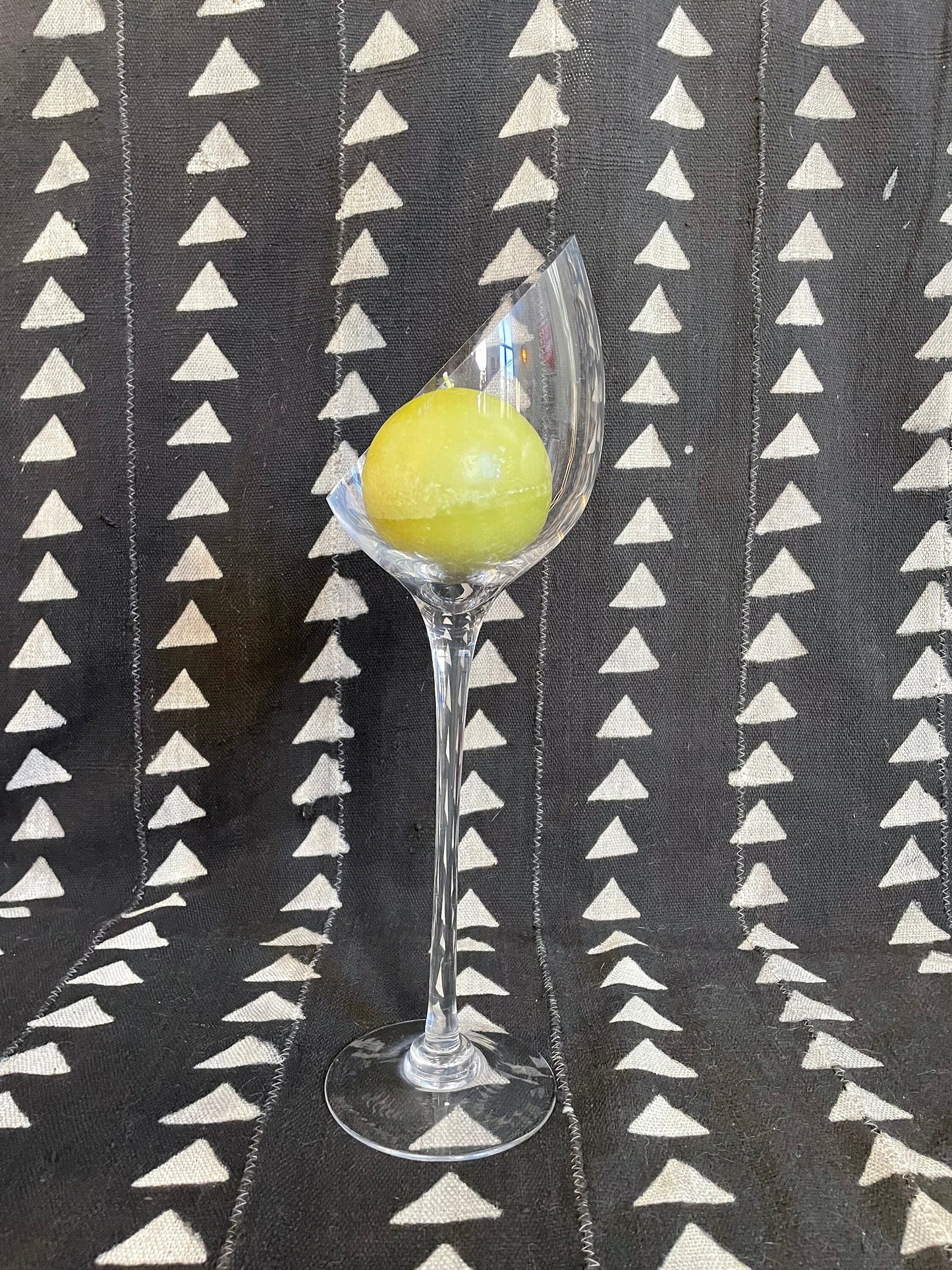 Tall Glass Bowl on Stem - Super Tall Glass Candle Holder - MCM