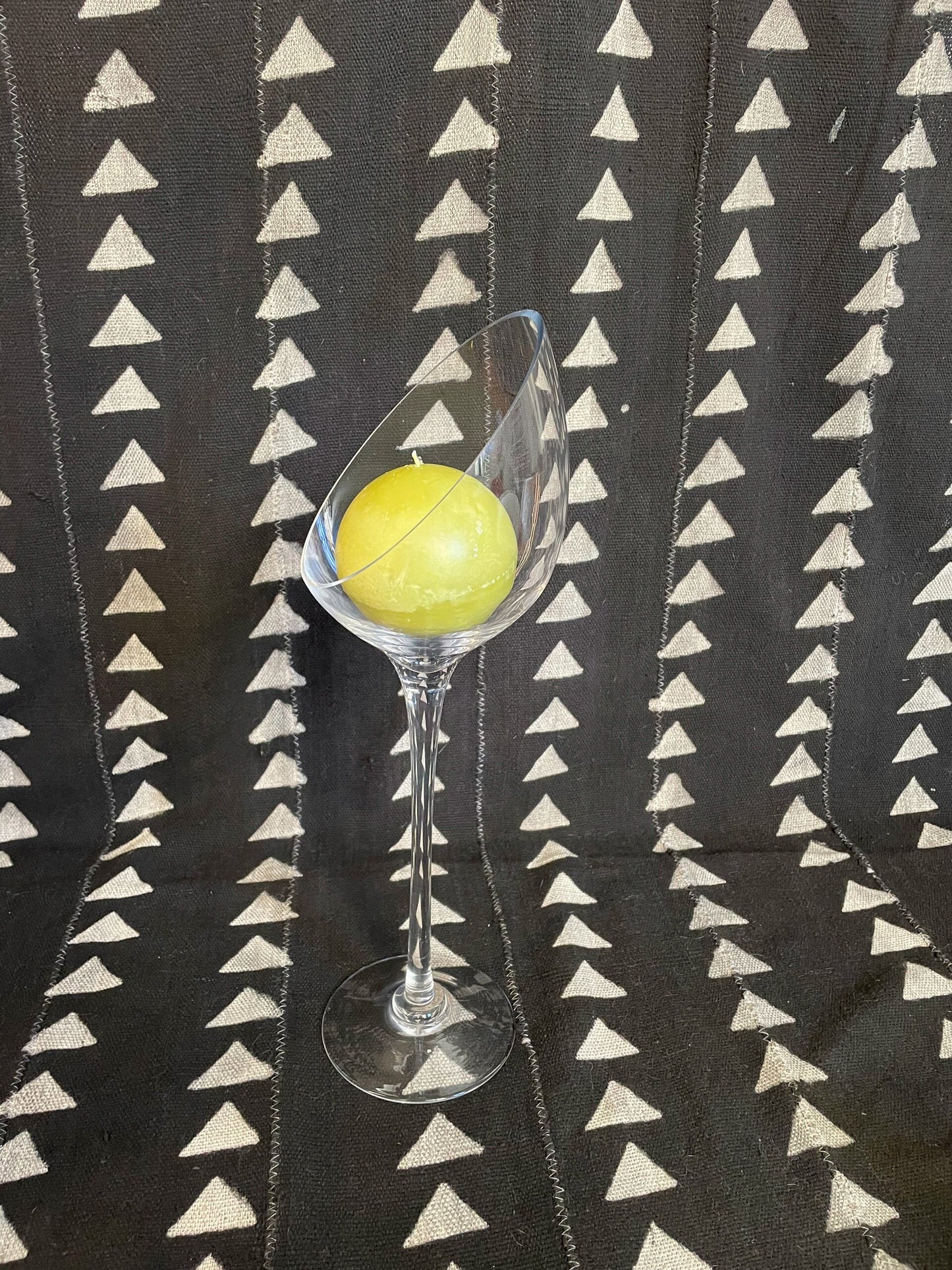 Tall Glass Bowl on Stem - Super Tall Glass Candle Holder - MCM