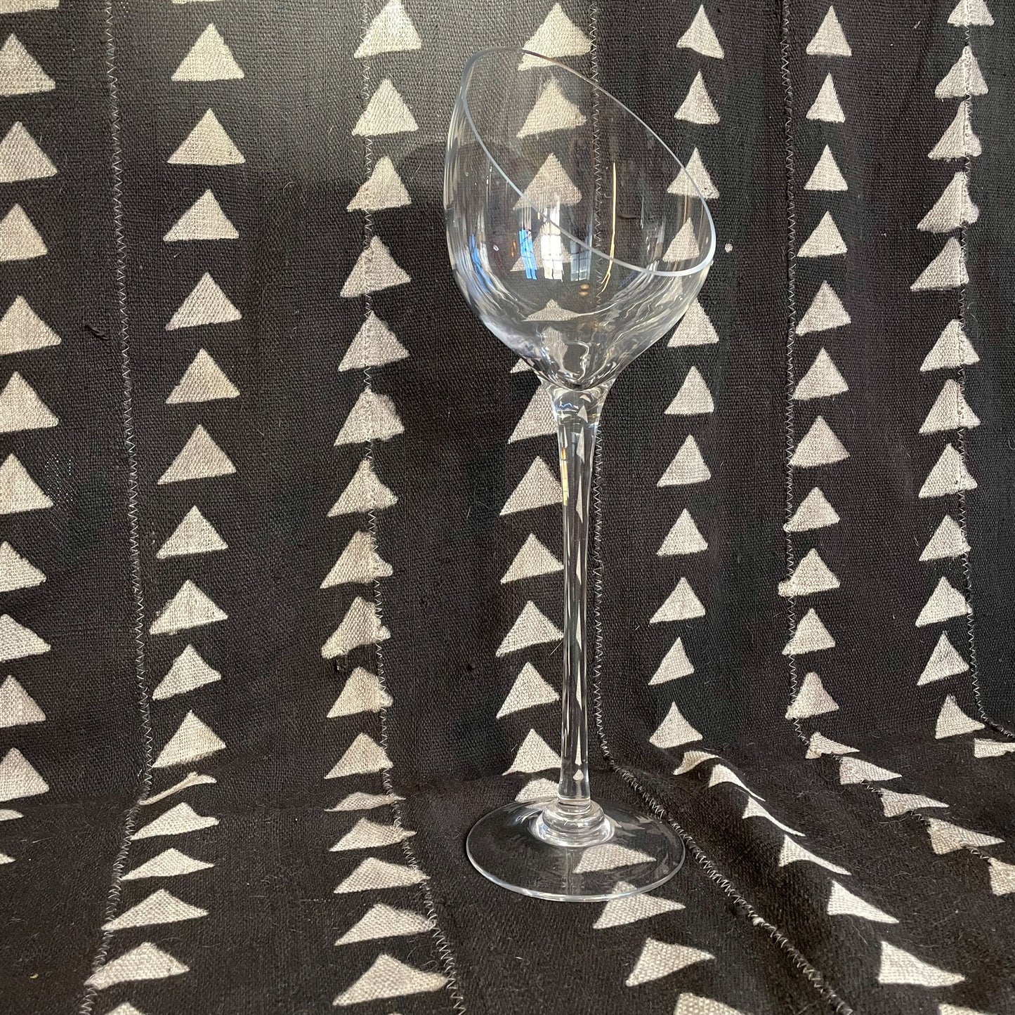 Tall Glass Bowl on Stem - Super Tall Glass Candle Holder - MCM