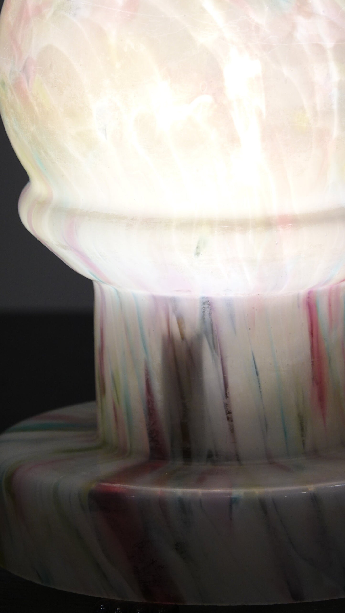 RESERVED Vintage Blown Glass Table Lamp - Ball & Post - Bakelite Base - Frosted Blown Glass - Made in Czechoslovakia and the UK
