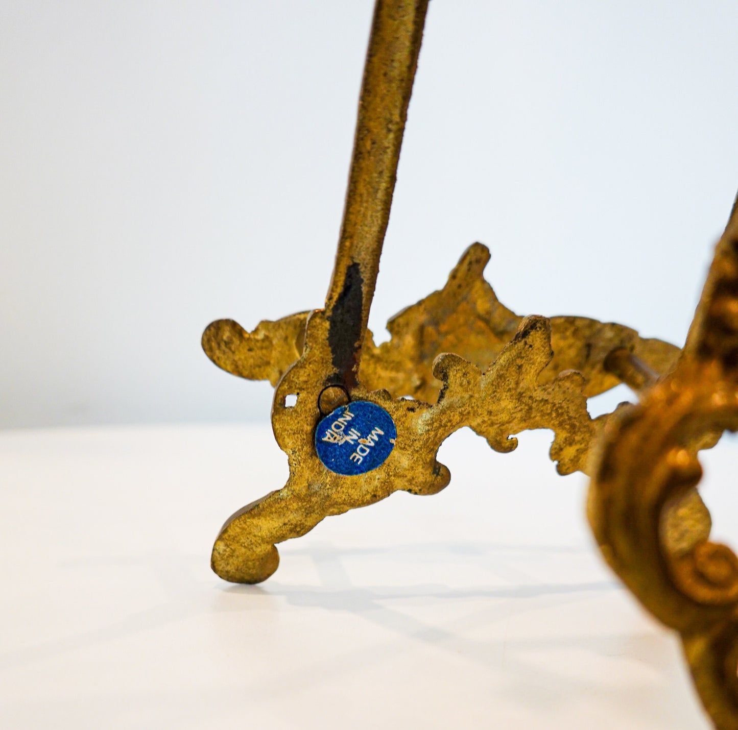Vintage Brass Tabletop Easel - Ornate Baroque Rococo Tabletop Easel - Made in India Brass - Vintage Bookstand - Tabletop Art Display