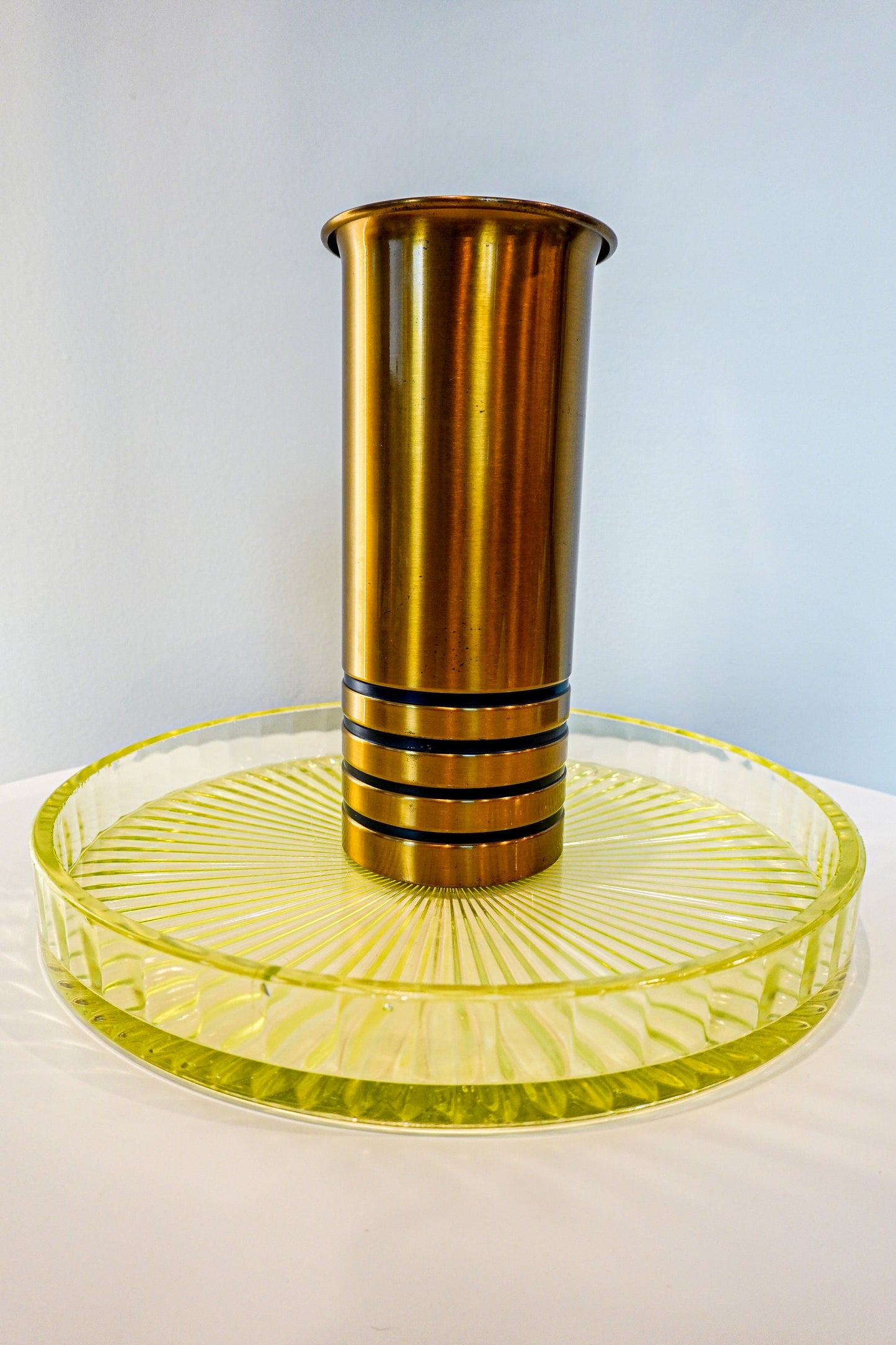 Chase Brass Vase - Von Nessen Design - Chase Brass and Copper Co. - Machine Age Vase - Art Deco Vase