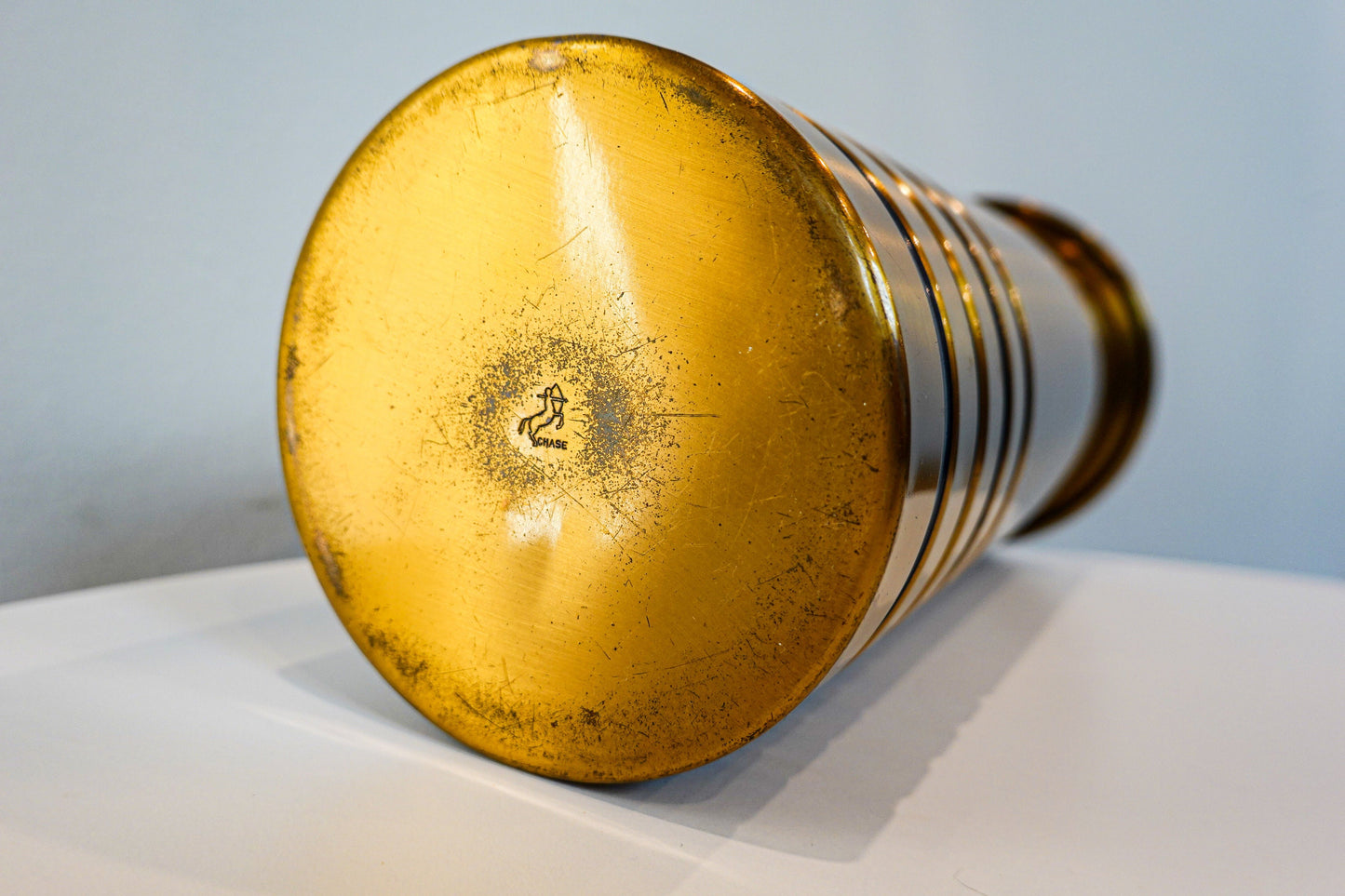 Chase Brass Vase - Von Nessen Design - Chase Brass and Copper Co. - Machine Age Vase - Art Deco Vase