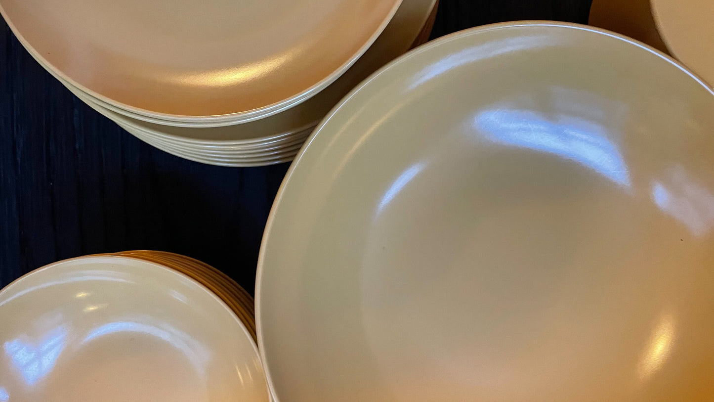 Vintage Mix & Match Place Setting - Plates, Cups, Bowls - Mid-Century Modern Dishes - Oneida-Ware - 1970s - Harvest Yellow - LAST ONES