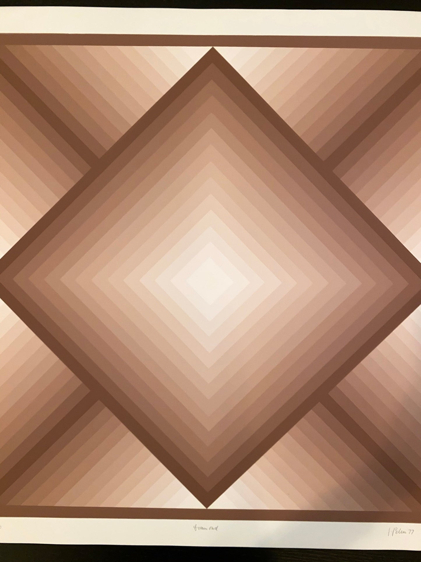 Op Art Serigraph by Jurgen Peters, "Diamond" - Numbered 179/200 - 1977 - Silkscreen Print