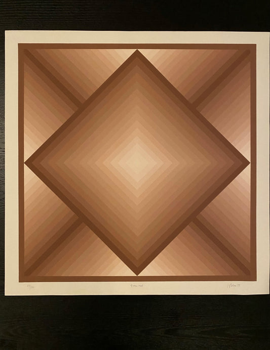 Op Art Serigraph by Jurgen Peters, "Diamond" - Numbered 179/200 - 1977 - Silkscreen Print