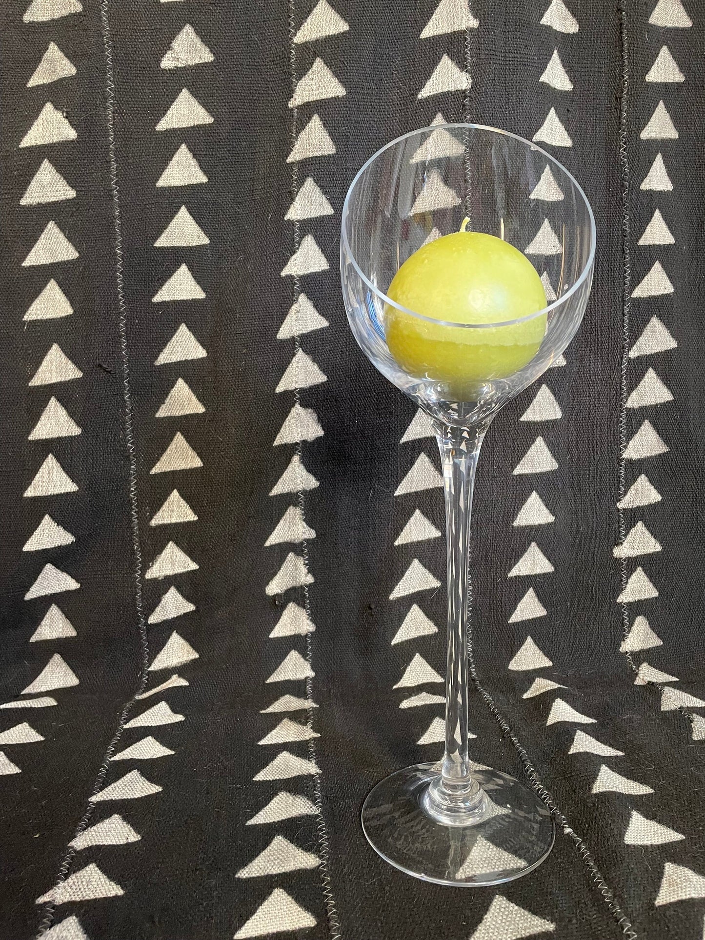 Tall Glass Bowl on Stem - Super Tall Glass Candle Holder - MCM