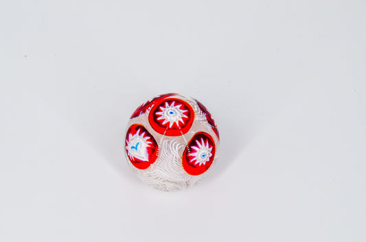 Millefiori Glass Paperweight - Vintage - Latticino - Millefiori on White Lace - Murano Glass Paperweight Mid-Century Modern