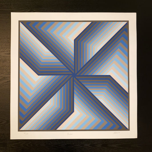 Op Art Serigraph by Jurgen Peters, "Pinwheel" - Numbered 245/250 - 1980