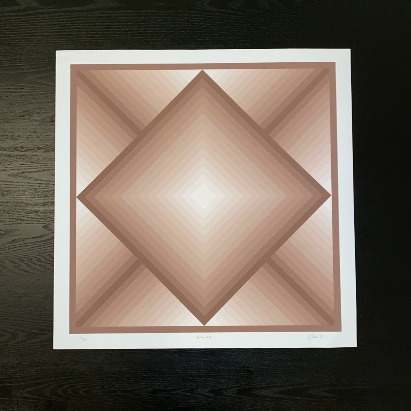 Op Art Serigraph by Jurgen Peters, "Diamond" - Numbered 179/200 - 1977 - Silkscreen Print