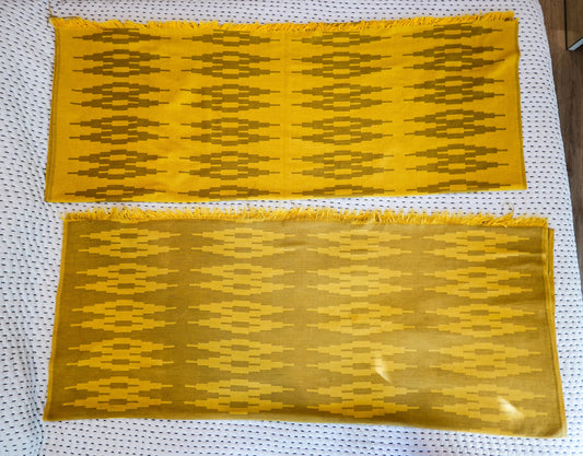 Pair of Reversible Throw Blankets - Freshly Cleaned - Vintage Mid-Century Patterned Blankets or Coverlets - Bright Sunny Home Decor