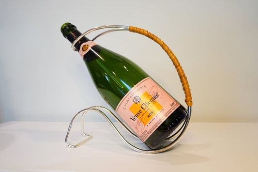 70s - 80's Bottle Holder in Carl Aubock Style - Space Age Kitchen Decor - Champagne, Wine Serving