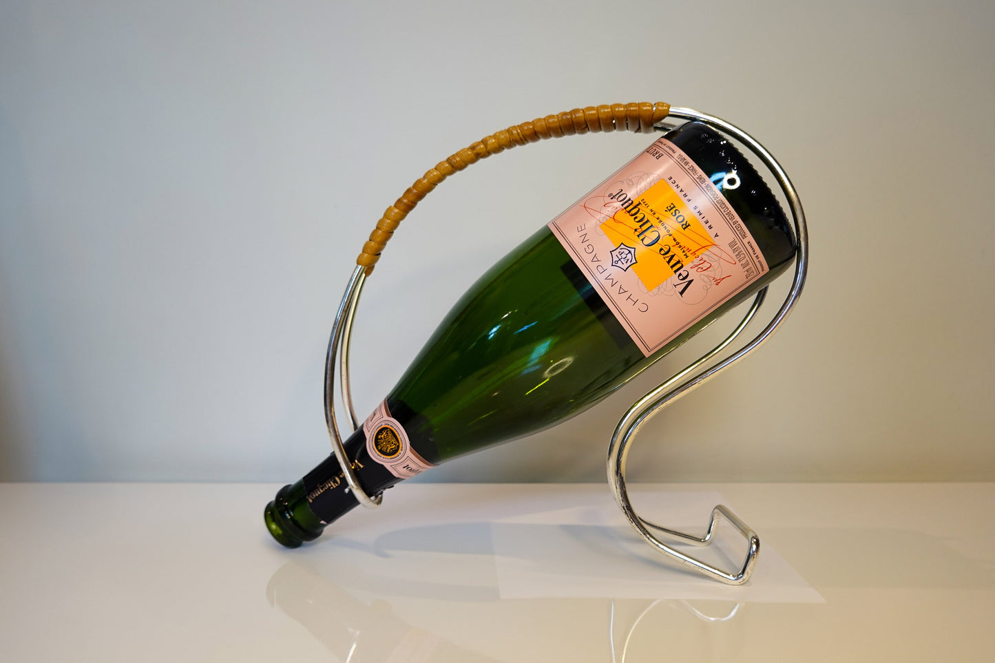 70s - 80's Bottle Holder in Carl Aubock Style - Space Age Kitchen Decor - Champagne, Wine Serving