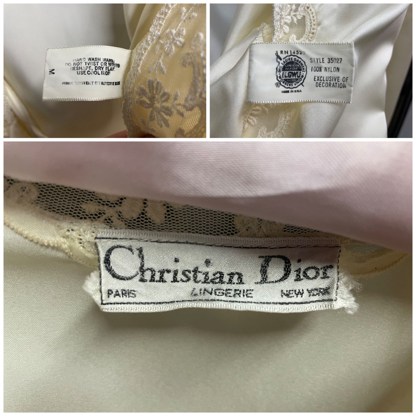 Vintage Christian Dior Silky and Lace Robe