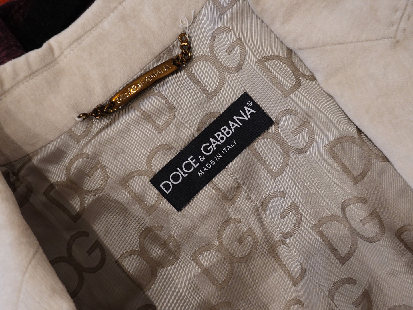 Vintage Dolce & Gabbana Single Breasted Blazer - Beige Cotton - Small or Medium