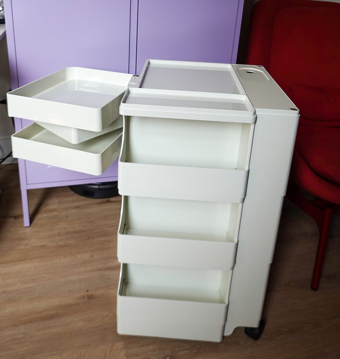 Space Age Vintage Joe Colombo Boby Storage Trolley - Bieffeplast Italy - 1970s MCM Plastic Storage