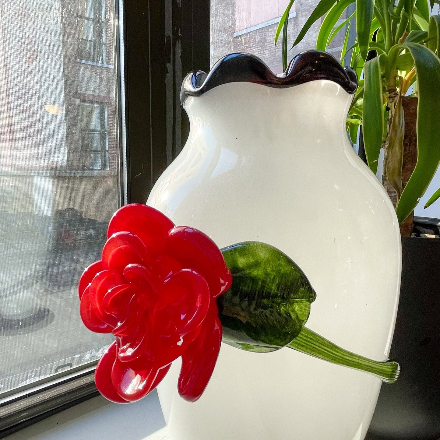 Huge Handmade Glass Vase By Ludvig Lfgren for Kosta Boda - Swedish Design
