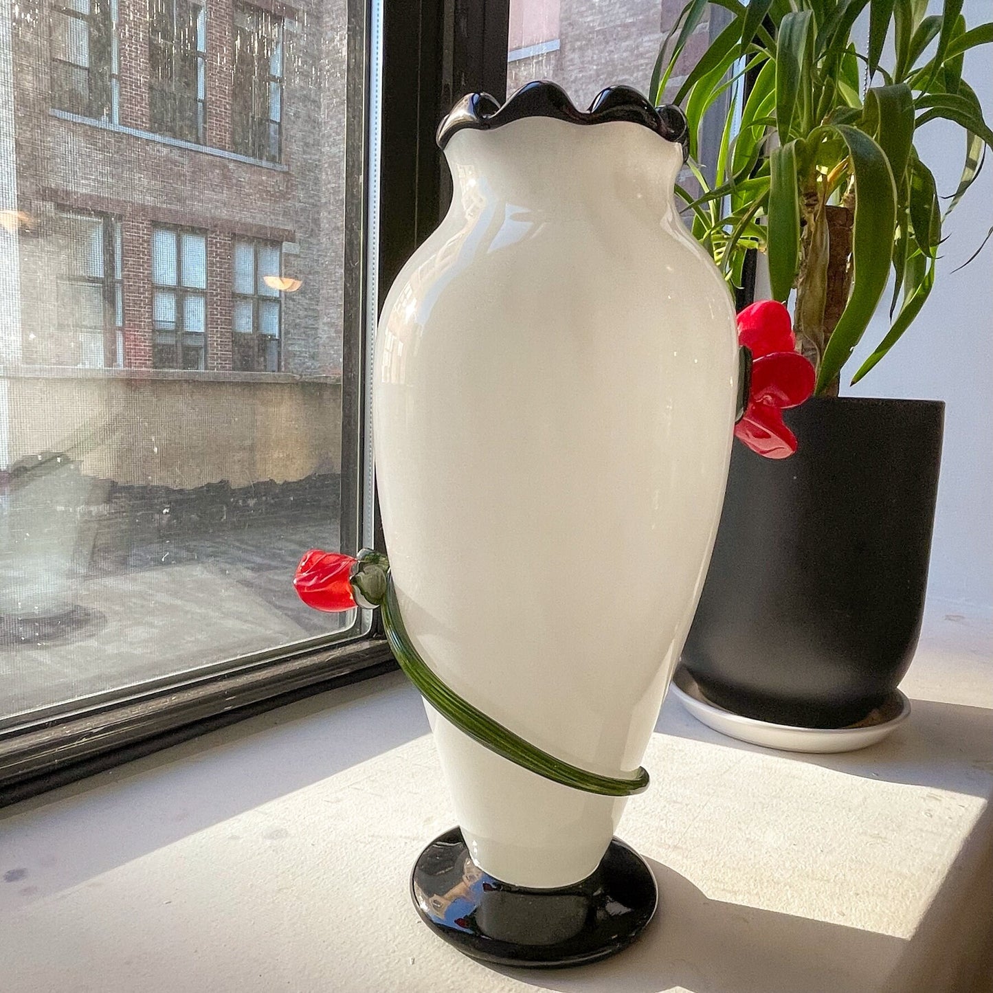 Huge Handmade Glass Vase By Ludvig Lfgren for Kosta Boda - Swedish Design