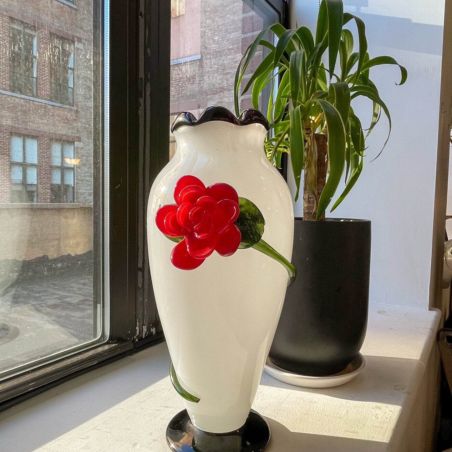 Huge Handmade Glass Vase By Ludvig Lfgren for Kosta Boda - Swedish Design
