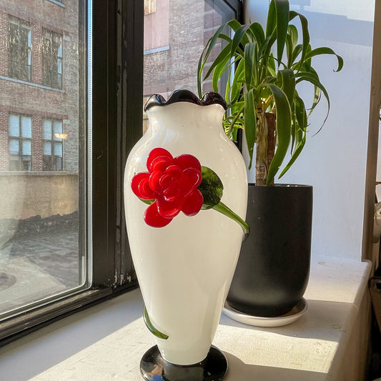 Huge Handmade Glass Vase By Ludvig Lfgren for Kosta Boda - Swedish Design