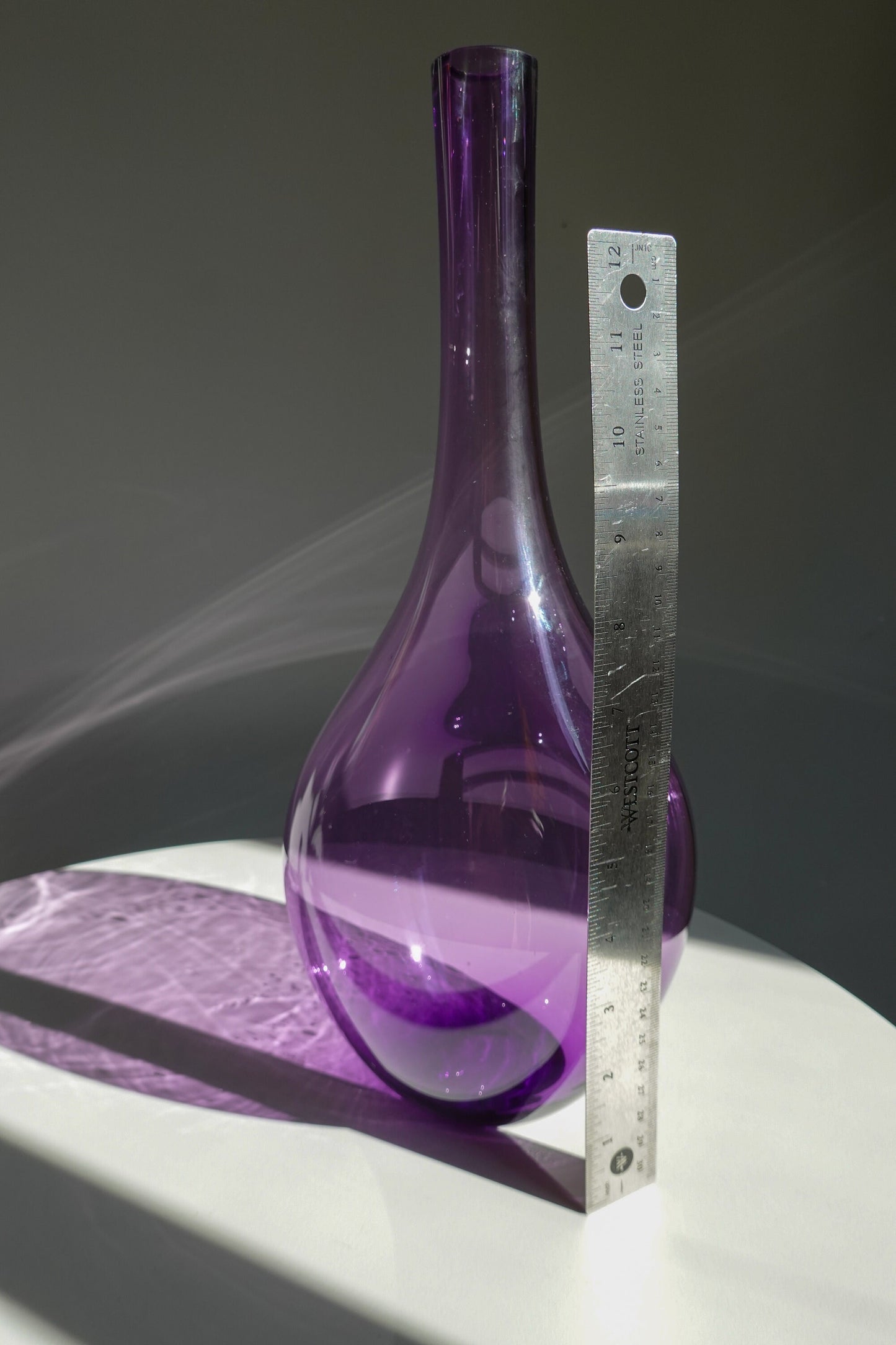 60's Amethyst Blown Glass Vase - Purple Genie Vase - Vintage Vase