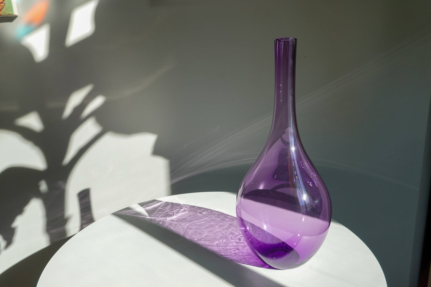 60's Amethyst Blown Glass Vase - Purple Genie Vase - Vintage Vase