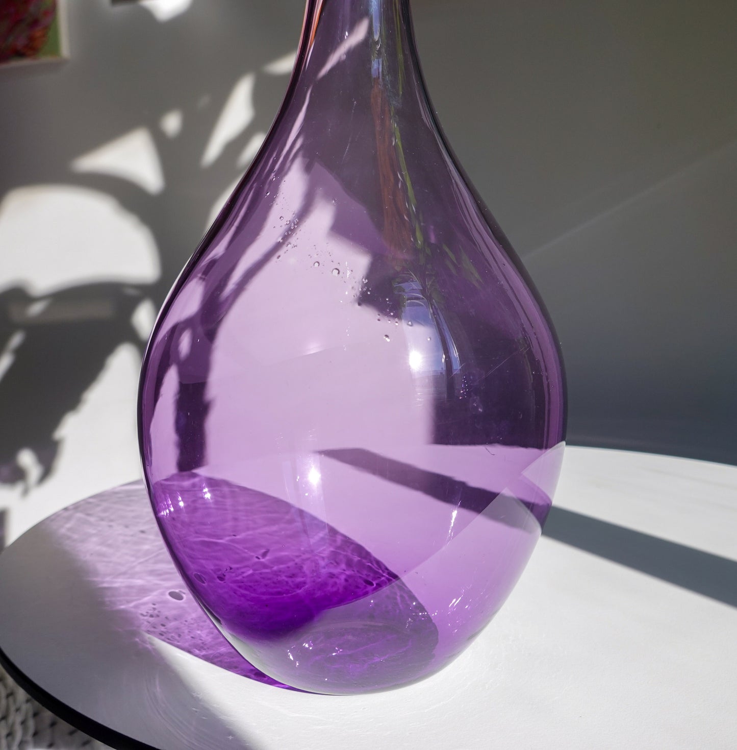60's Amethyst Blown Glass Vase - Purple Genie Vase - Vintage Vase