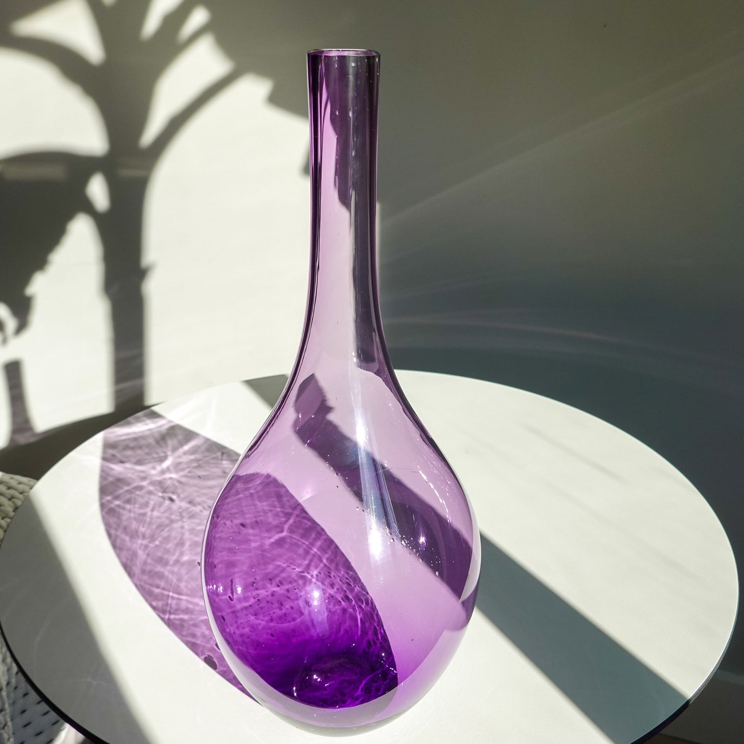 60's Amethyst Blown Glass Vase - Purple Genie Vase - Vintage Vase