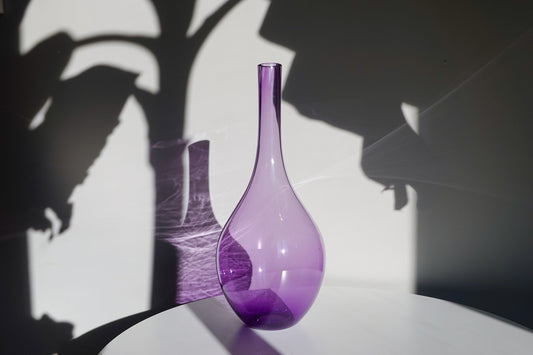 60's Amethyst Blown Glass Vase - Purple Genie Vase - Vintage Vase