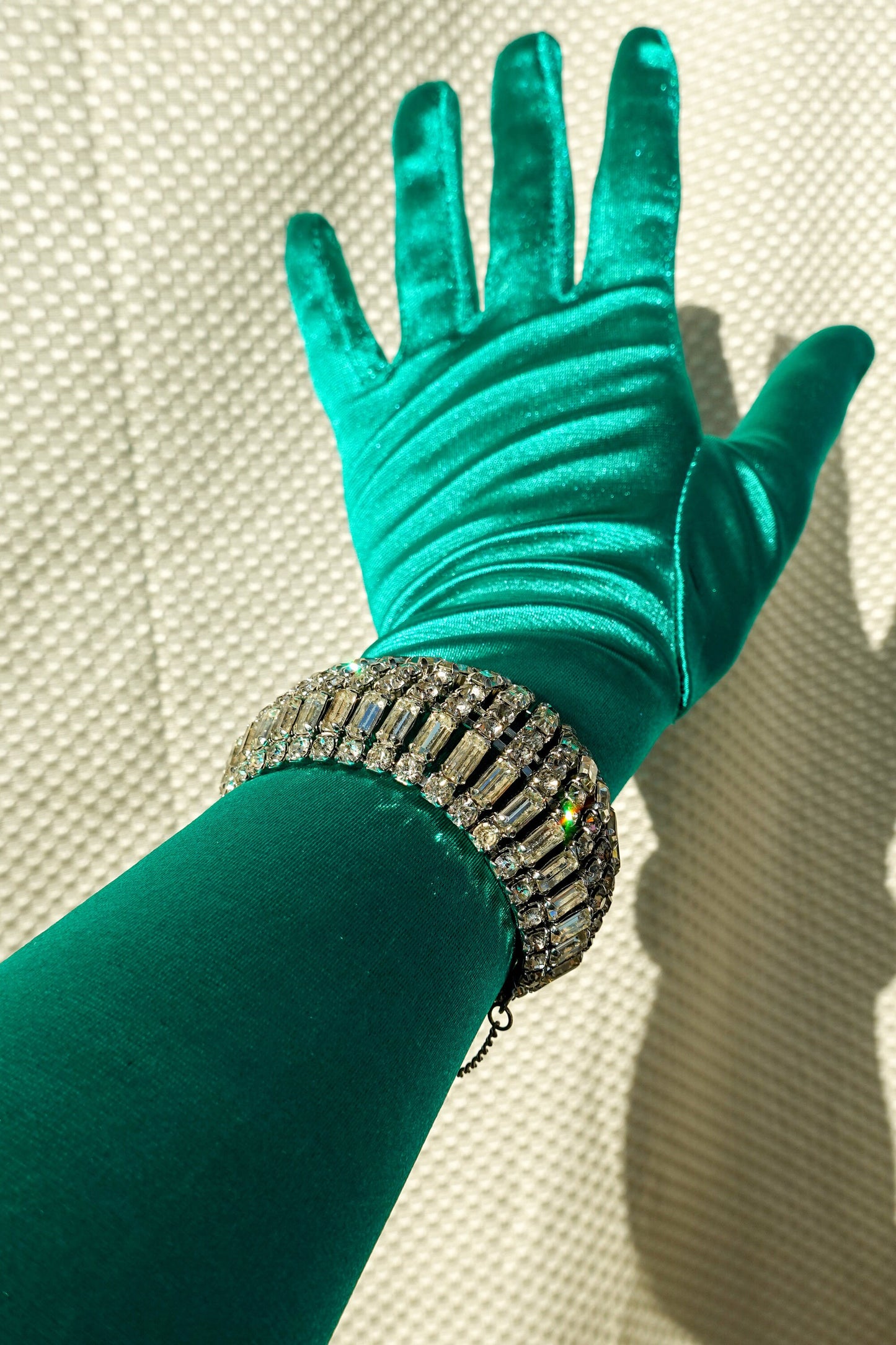 Vintage Weiss Jewelry - Silver and Clear Rhinestone Statement Bracelet - Baguette and Fancy Round Cut Rhinestone Cuff - Deco Style Jewelry