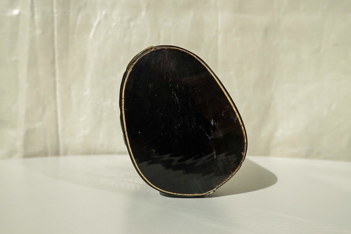 Vintage Exotic Polished Horn Evening Clutch - Vintage Deco Style Clutch - Structured Sculptural Evening Bag