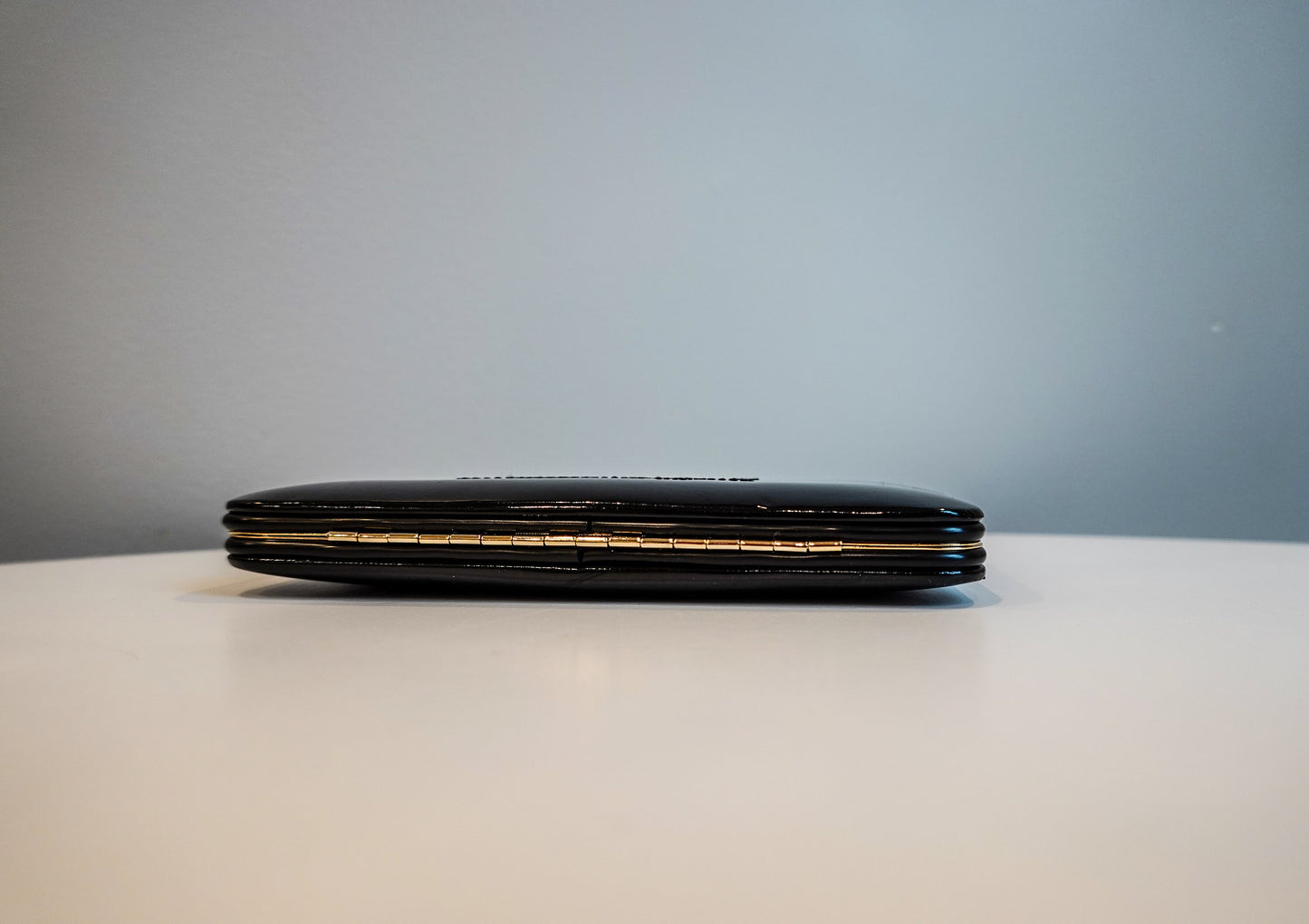 80's YSL Vanity Kit - Vintage Yves Saint Laurent - Black Patent Pleather - NOS YSL Nail Care Kit