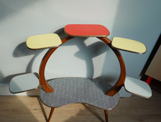 50's Four Tier Plant Stand - Vintage Plant Stand Kidney Shape - Mid-Century Modern Plant Stand - Pristine Condition European Design