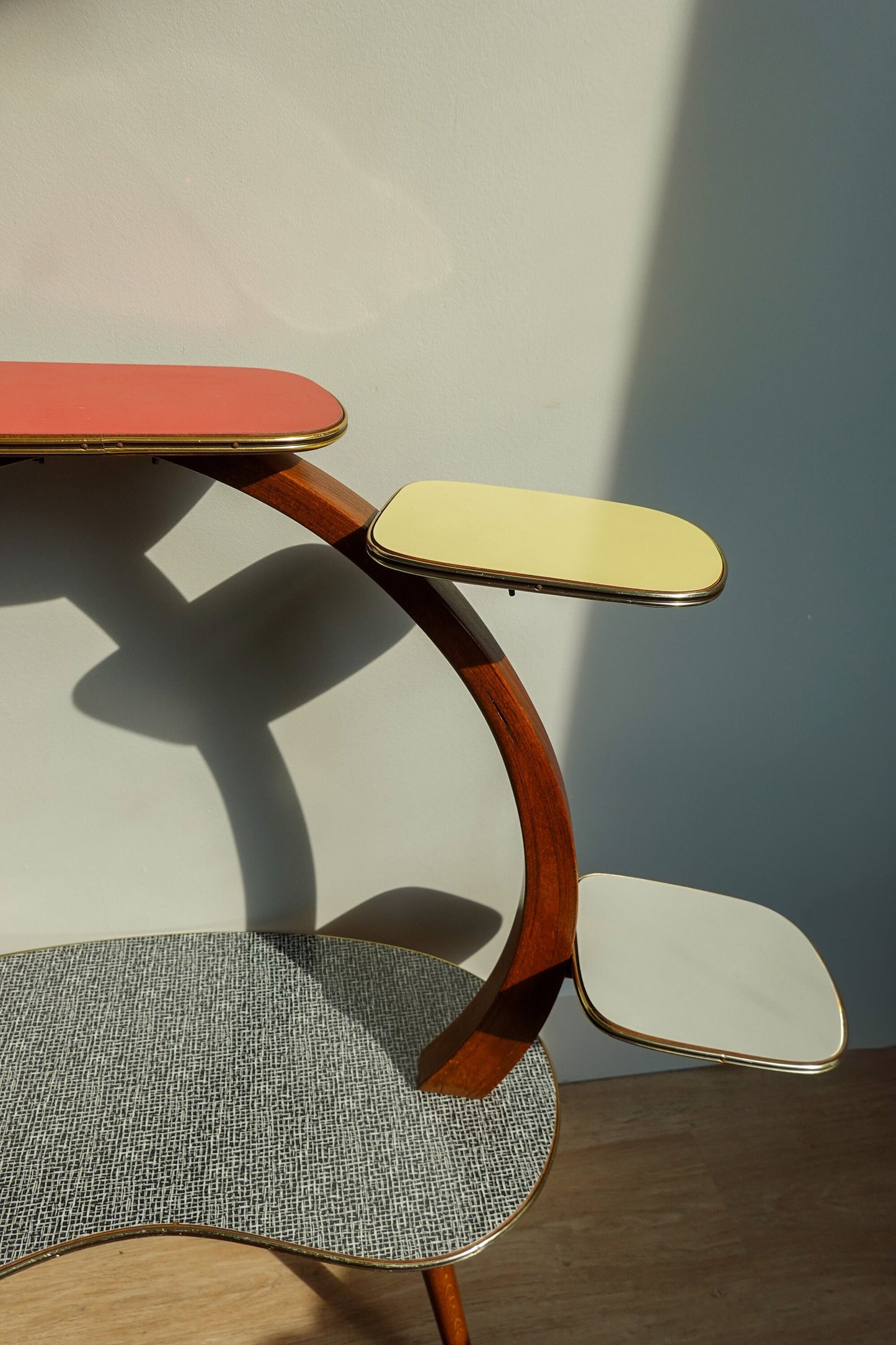 50's Four Tier Plant Stand - Vintage Plant Stand Kidney Shape - Mid-Century Modern Plant Stand - Pristine Condition European Design