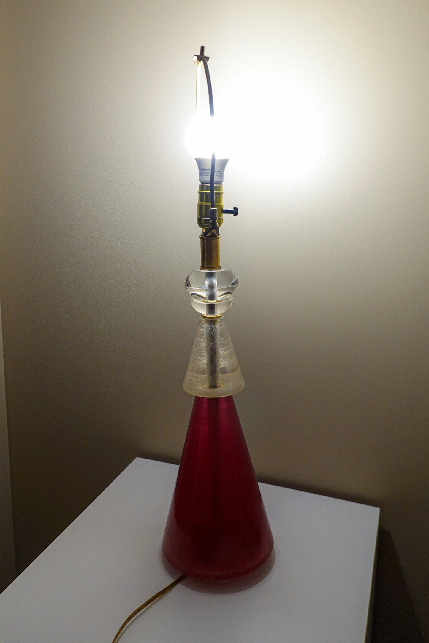50's-60's Atomic Acrylic Table Lamp - Vintage Space Age Lucite Lamp - Wescal