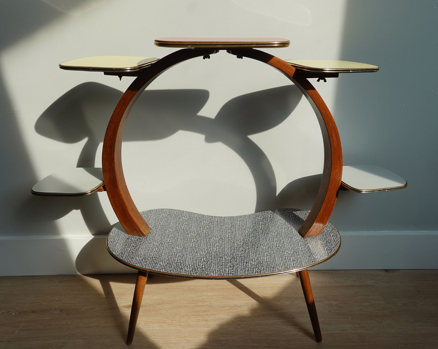 50's Four Tier Plant Stand - Vintage Plant Stand Kidney Shape - Mid-Century Modern Plant Stand - Pristine Condition European Design