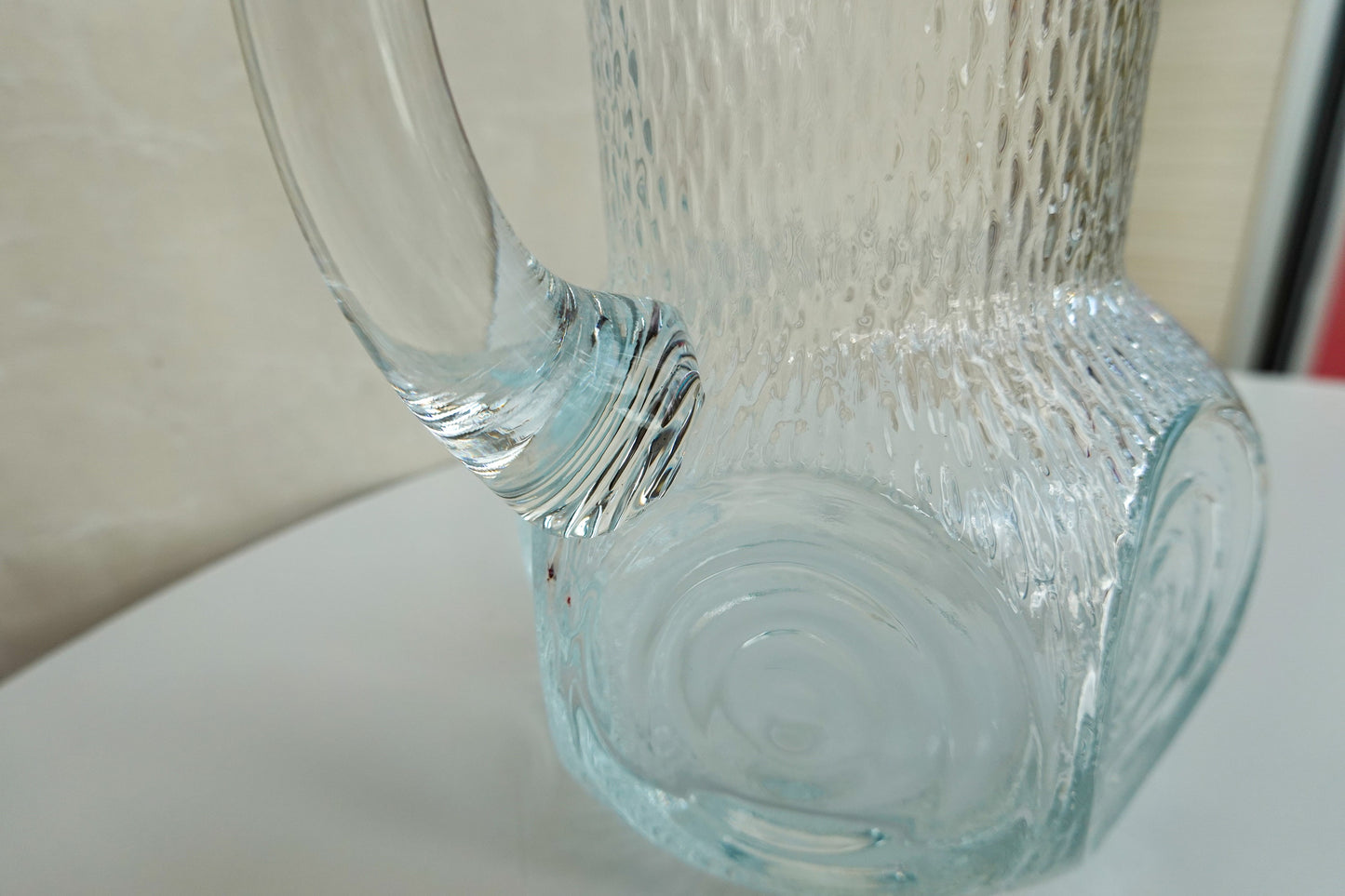 50's - 60's Cocktail Pitcher - UV Reactive MCM Pitcher - Textured Glass