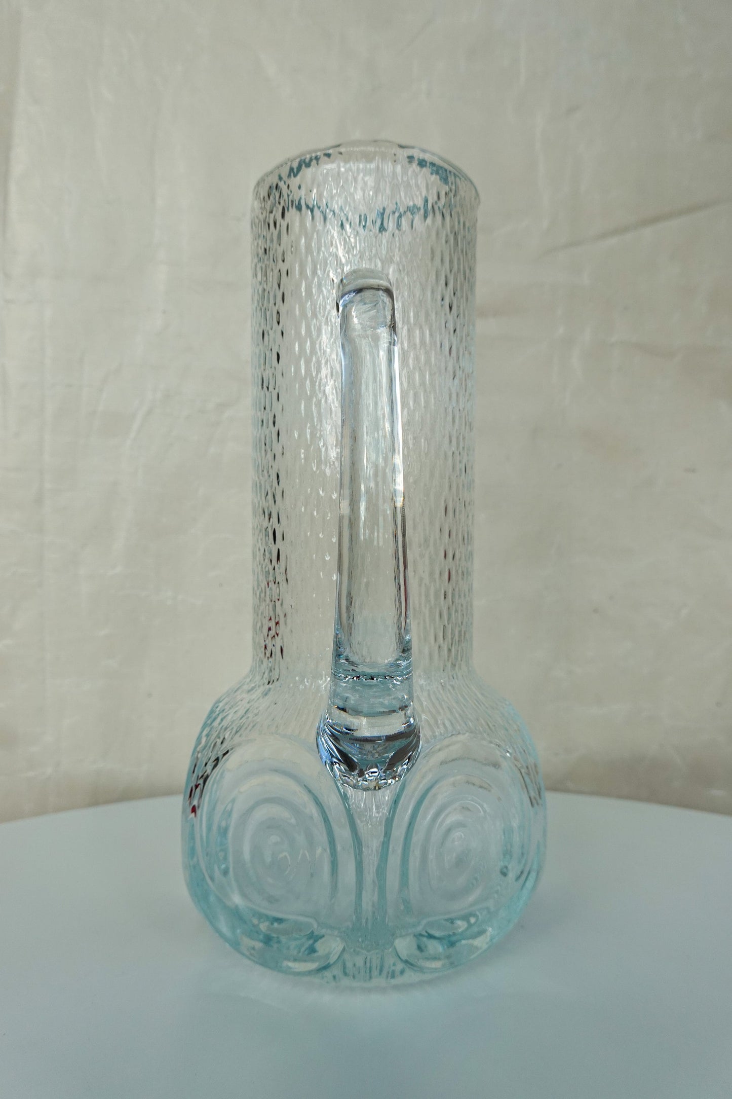 50's - 60's Cocktail Pitcher - UV Reactive MCM Pitcher - Textured Glass