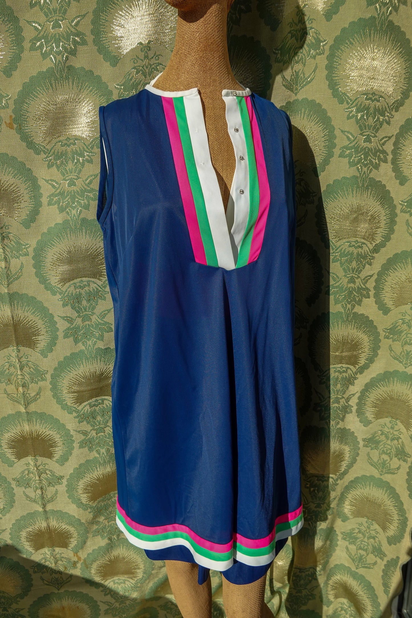 60's Mini Dress Set - Two Piece Color Block Dresses - Gossard Artiemis Polyknit - Vintage Versatile Sleeveless Dress - Small/Medium