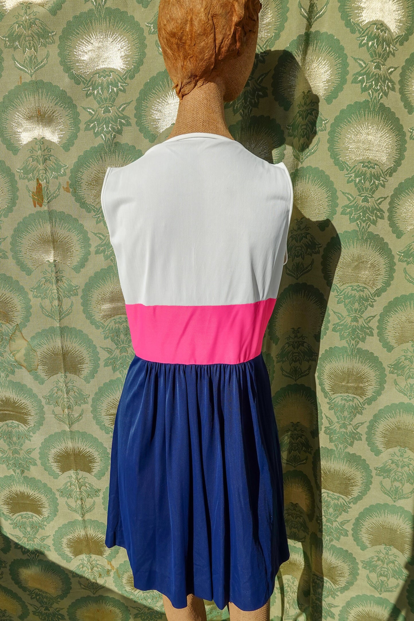 60's Mini Dress Set - Two Piece Color Block Dresses - Gossard Artiemis Polyknit - Vintage Versatile Sleeveless Dress - Small/Medium